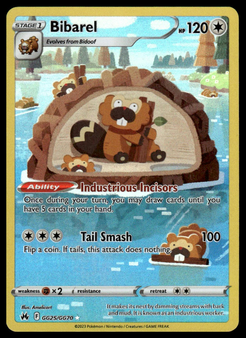 Pokemon TCG Bibarel #GG25/GG70 Crown Zenith: Galarian Gallery
