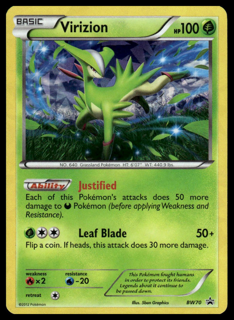 Pokemon TCG Virizion #BW70 Black and White Promos