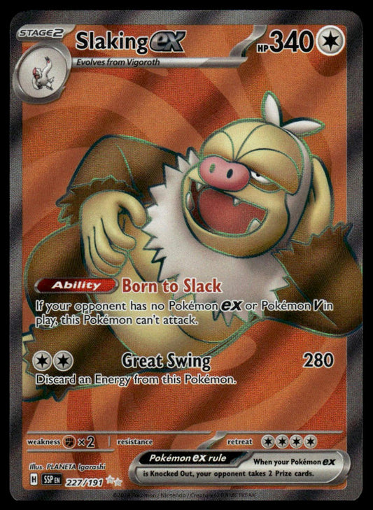Pokemon TCG Slaking ex #227/191 SV08: Surging Sparks