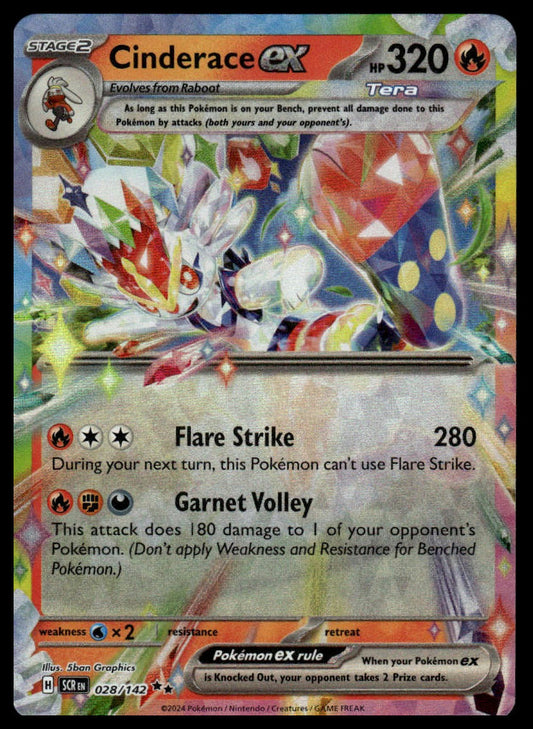 Pokemon TCG Cinderace ex #028/142 SV07: Stellar Crown