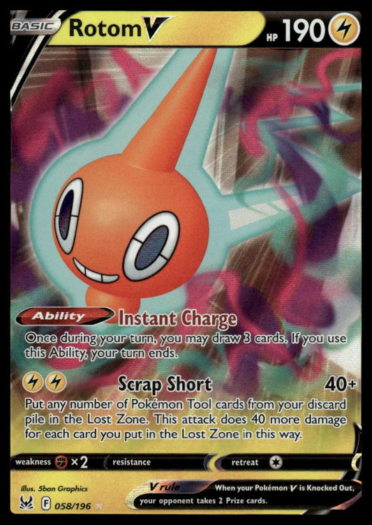 Pokemon TCG Rotom V #058/196 SWSH11: Lost Origin