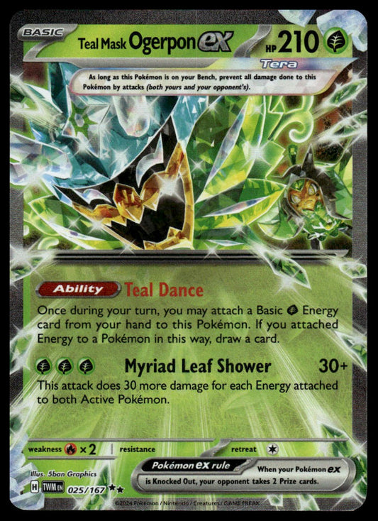 Pokemon TCG Teal Mask Ogerpon ex #025/167 SV06: Twilight Masquerade