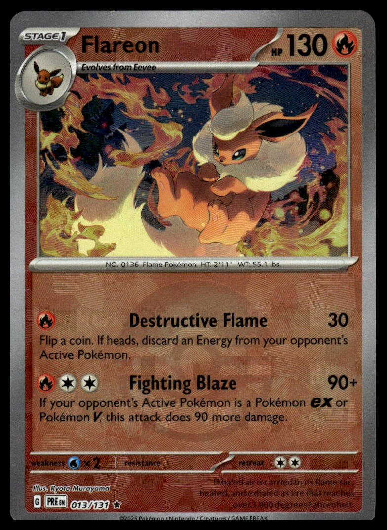 Pokemon TCG Flareon (Poke Ball Pattern) #013/131 SV: Prismatic Evolutions
