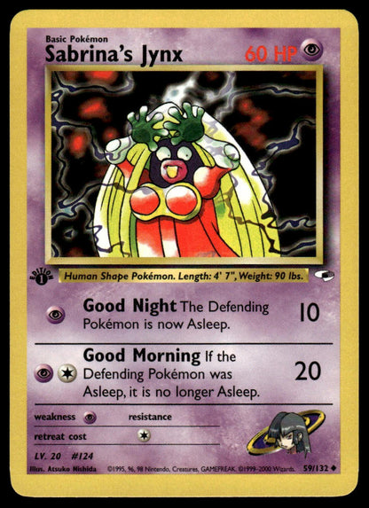 Pokemon TCG Sabrina's Jynx #059/132 Gym Heroes First Edition