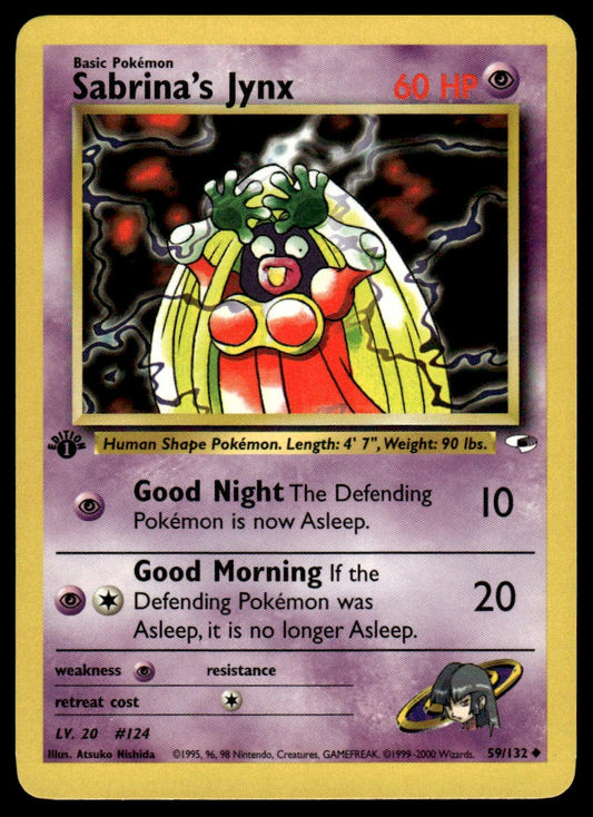 Pokemon TCG Sabrina's Jynx #059/132 Gym Heroes First Edition