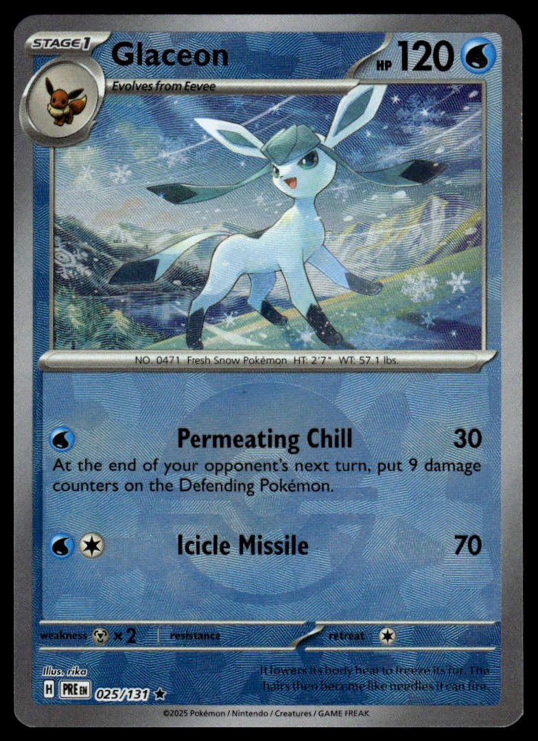 Pokemon TCG Glaceon (Poke Ball Pattern) #025/131 SV: Prismatic Evolutions