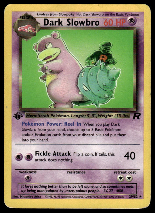 Pokemon TCG Dark Slowbro (29) #29/82 Team Rocket First Edition