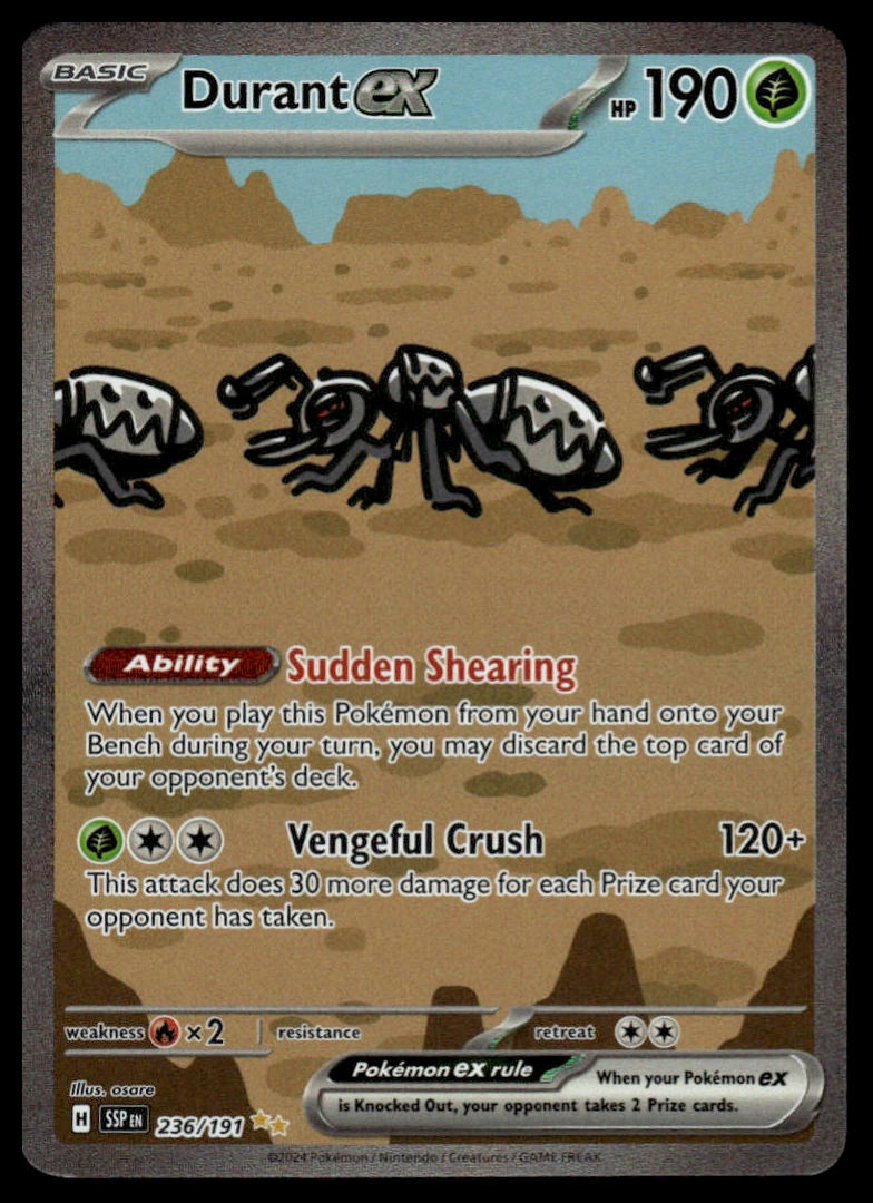 Pokemon TCG Durant ex #236/191 SV08: Surging Sparks
