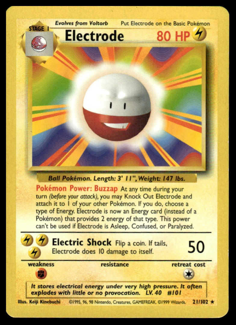 Pokemon TCG Electrode #021/102 Base Set