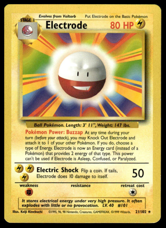 Pokemon TCG Electrode #021/102 Base Set
