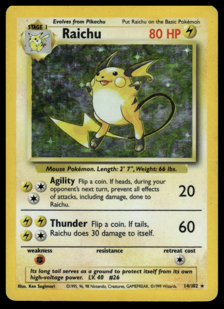 Pokemon TCG Raichu #014/102 Base Set