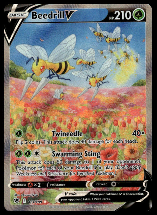 Pokemon TCG Beedrill V (Alternate Full Art) #161/189 SWSH10: Astral Radiance
