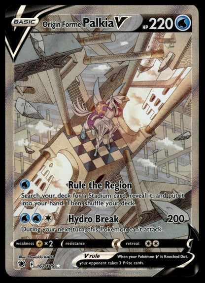 Pokemon TCG Origin Forme Palkia V Alternate Full Art 167/189 Astral Radiance