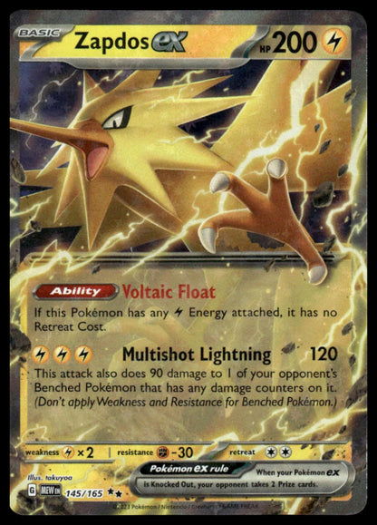 Pokemon TCG Zapdos ex #145/165 SV: Scarlet & Violet 151