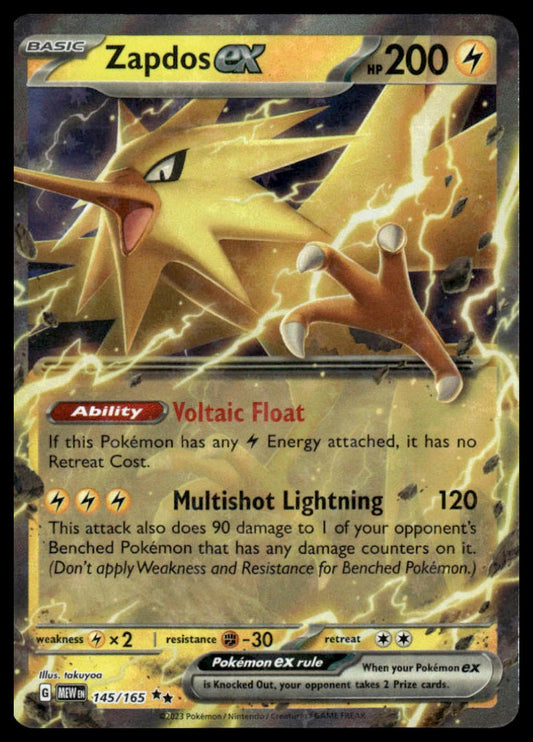 Pokemon TCG Zapdos ex #145/165 SV: Scarlet & Violet 151