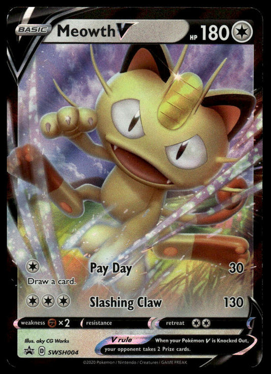 Pokemon TCG Meowth V #SWSH004 SWSH: Sword & Shield Promo Cards