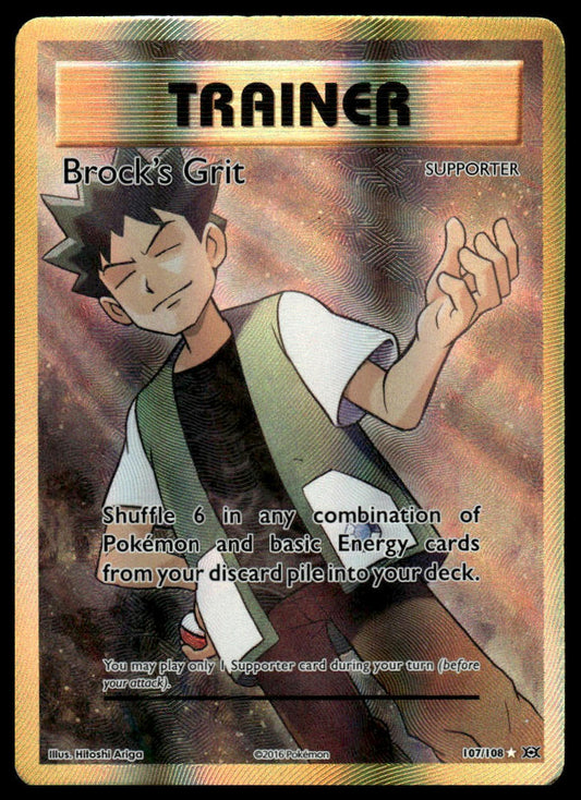 Pokemon TCG Brock's Grit (Full Art) #107/108 XY - Evolutions