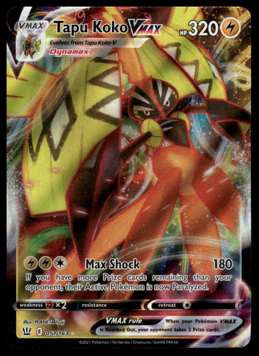 Pokemon TCG Tapu Koko VMAX #051/163 SWSH05: Battle Styles