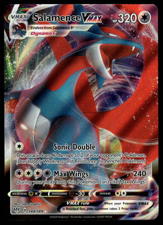 Pokemon TCG Salamence VMAX #144/189 SWSH03: Darkness Ablaze