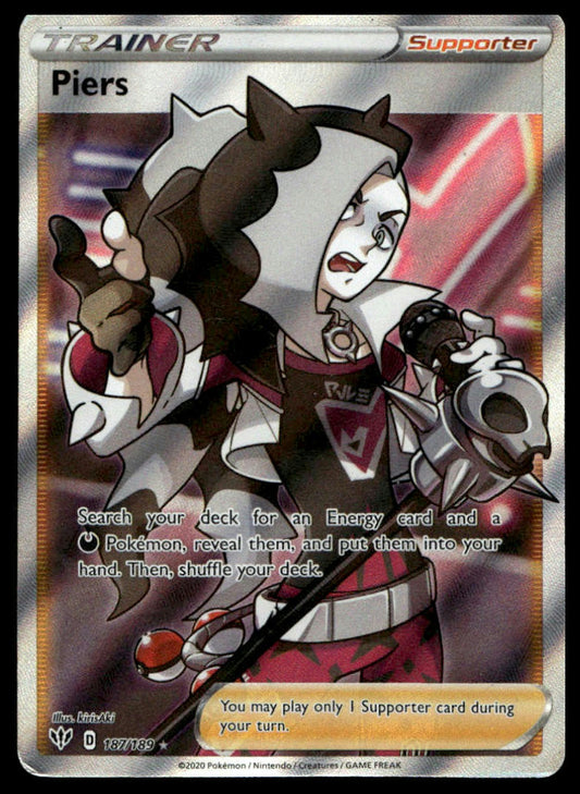 Pokemon TCG Piers (Full Art) #187/189 SWSH03: Darkness Ablaze