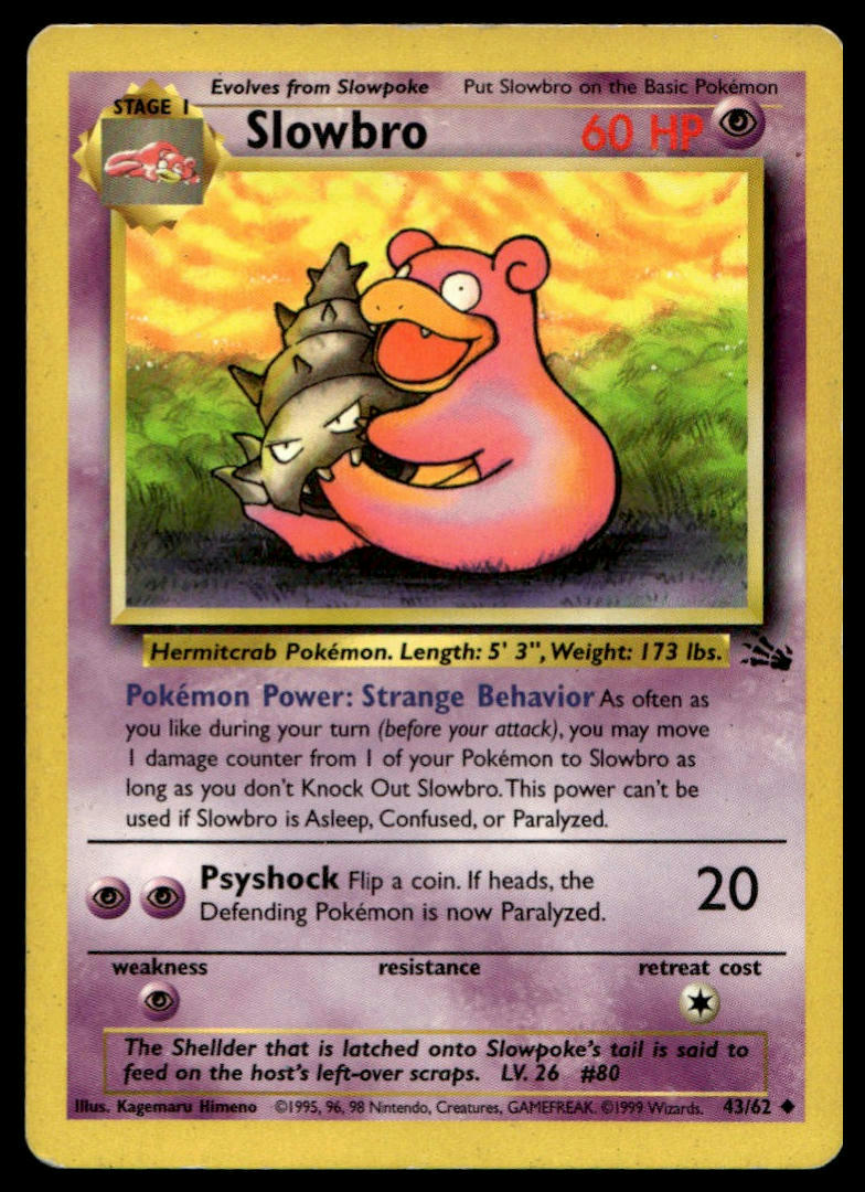 Pokemon TCG Slowbro #43/62 Fossil