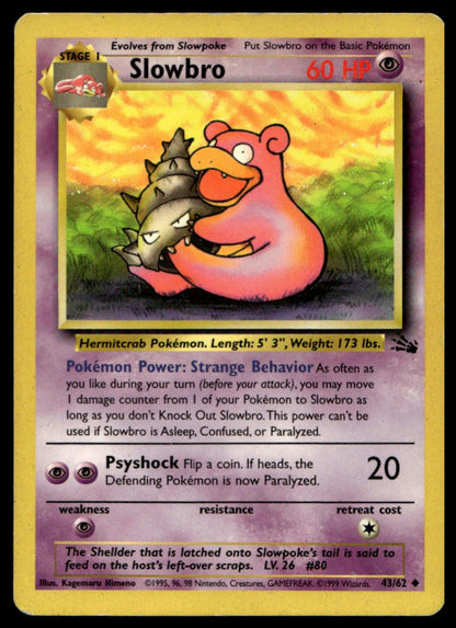 Pokemon TCG Slowbro #43/62 Fossil