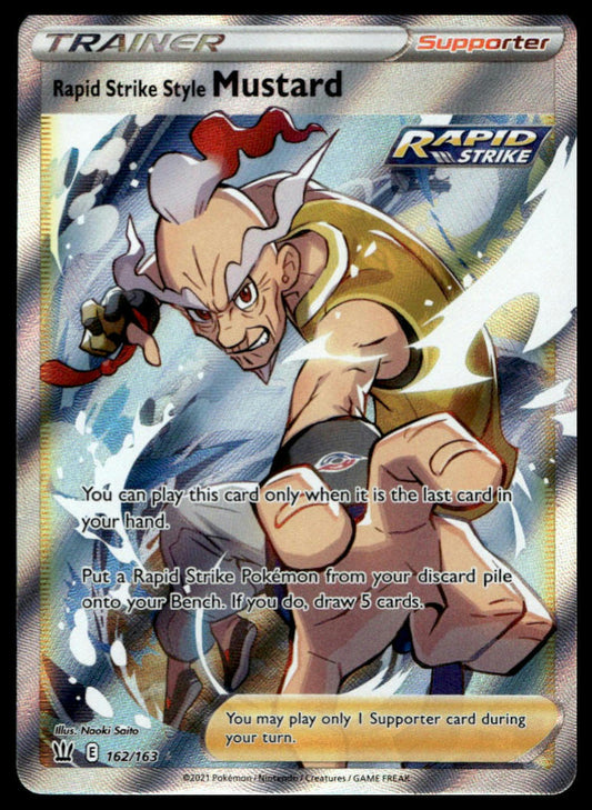 Pokemon TCG Rapid Strike Style Mustard (Full Art) #162/163 SWSH05: Battle Styles