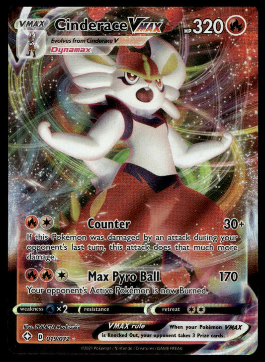 Pokemon TCG Cinderace VMAX #019/072 Shining Fates