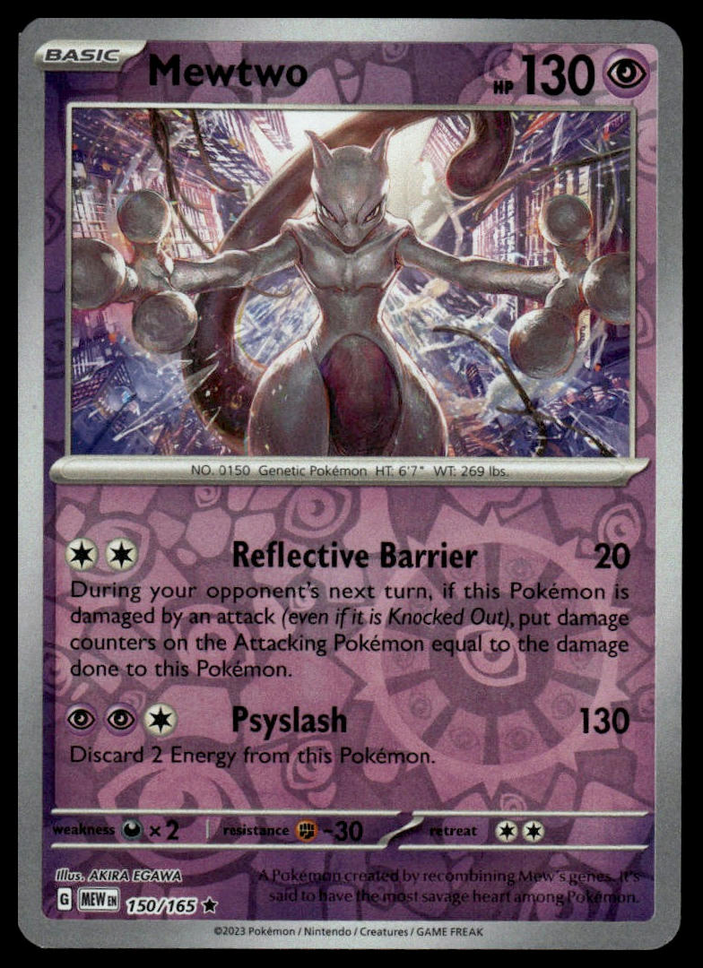 Pokemon TCG Mewtwo Reverse Holofoil #150/165 SV: Scarlet & Violet 151
