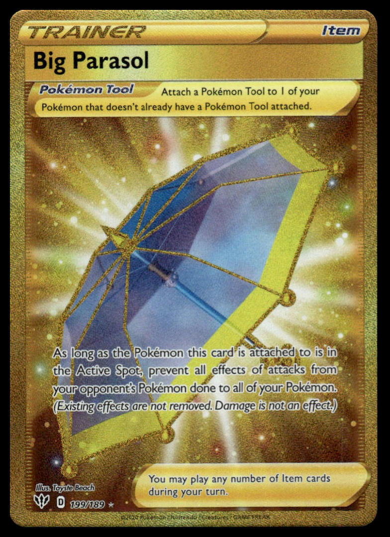 Pokemon TCG Big Parasol (Secret) #199/189 SWSH03: Darkness Ablaze