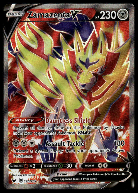 Pokemon TCG Zamazenta V (Full Art) #196/202 SWSH01: Sword & Shield Base Set