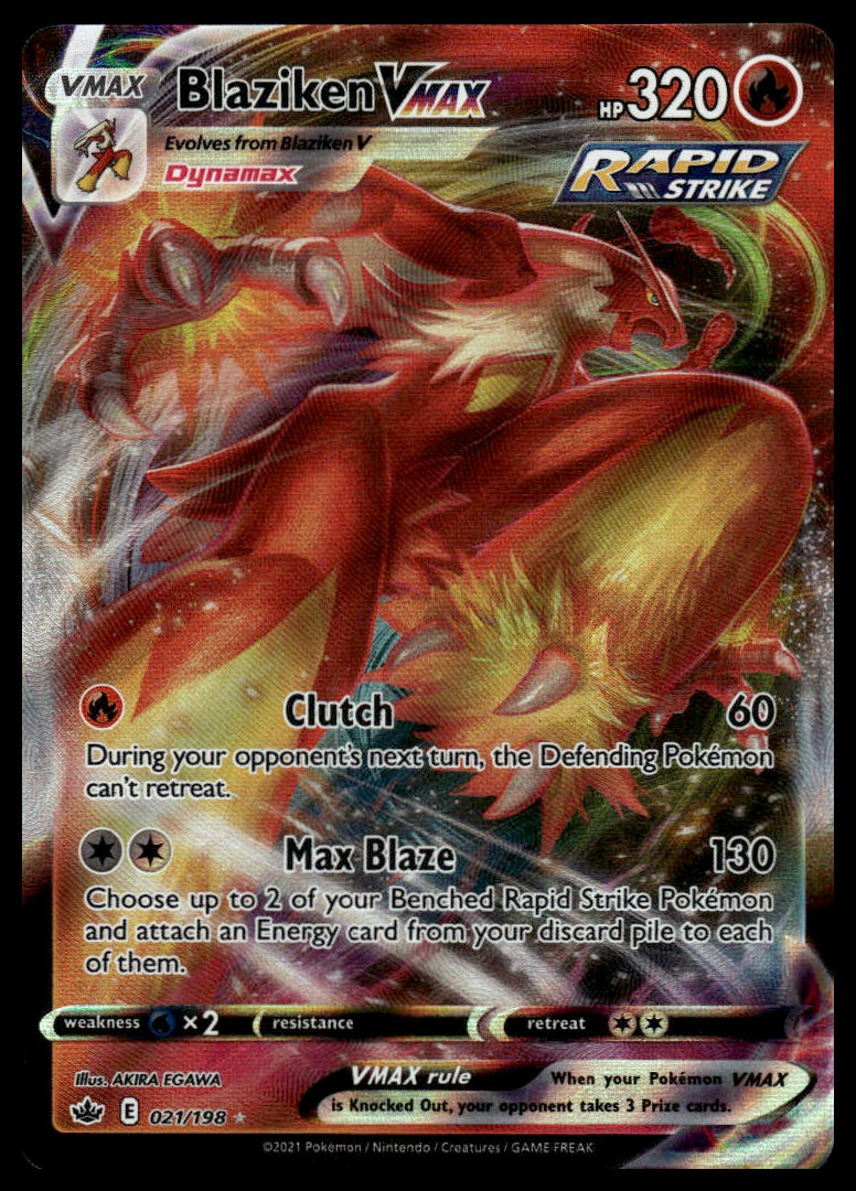 Pokemon TCG Blaziken VMAX #021/198 SWSH06: Chilling Reign