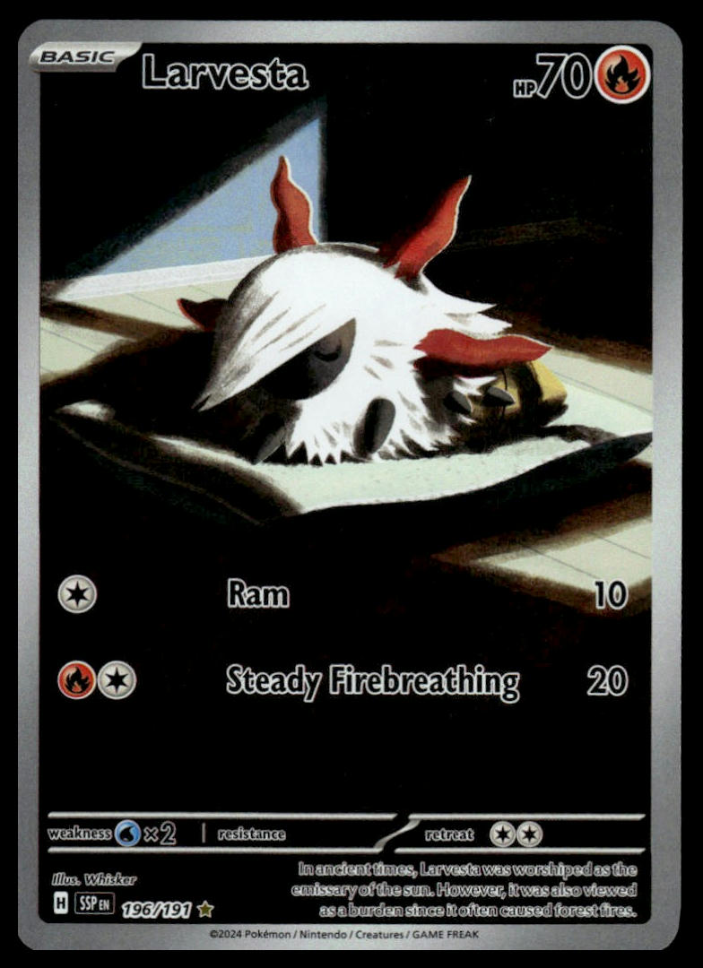 Pokemon TCG Larvesta #196/191 SV08: Surging Sparks