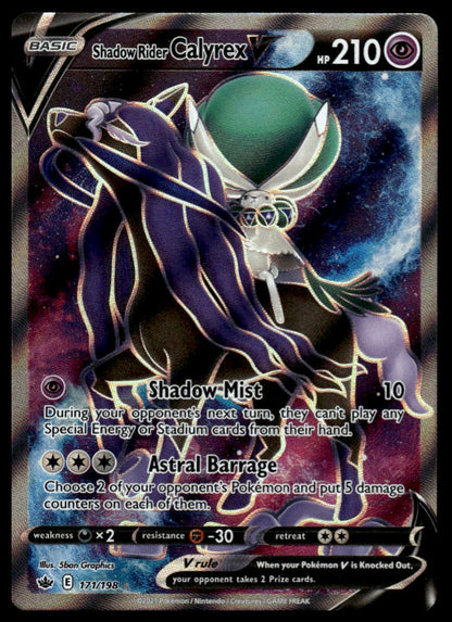 Pokemon TCG Shadow Rider Calyrex V (Full Art) #171/198 SWSH06: Chilling Reign
