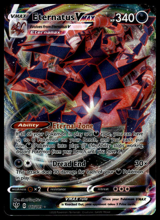 Pokemon TCG Eternatus VMAX #117/189 SWSH03: Darkness Ablaze