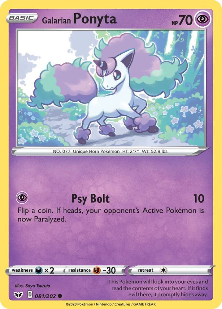 Pokemon Galarian Ponyta 81/202 Sword & Shield