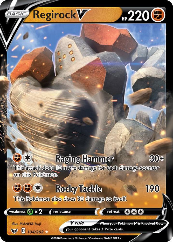 Pokemon Regirock V 104/202 Sword & Shield