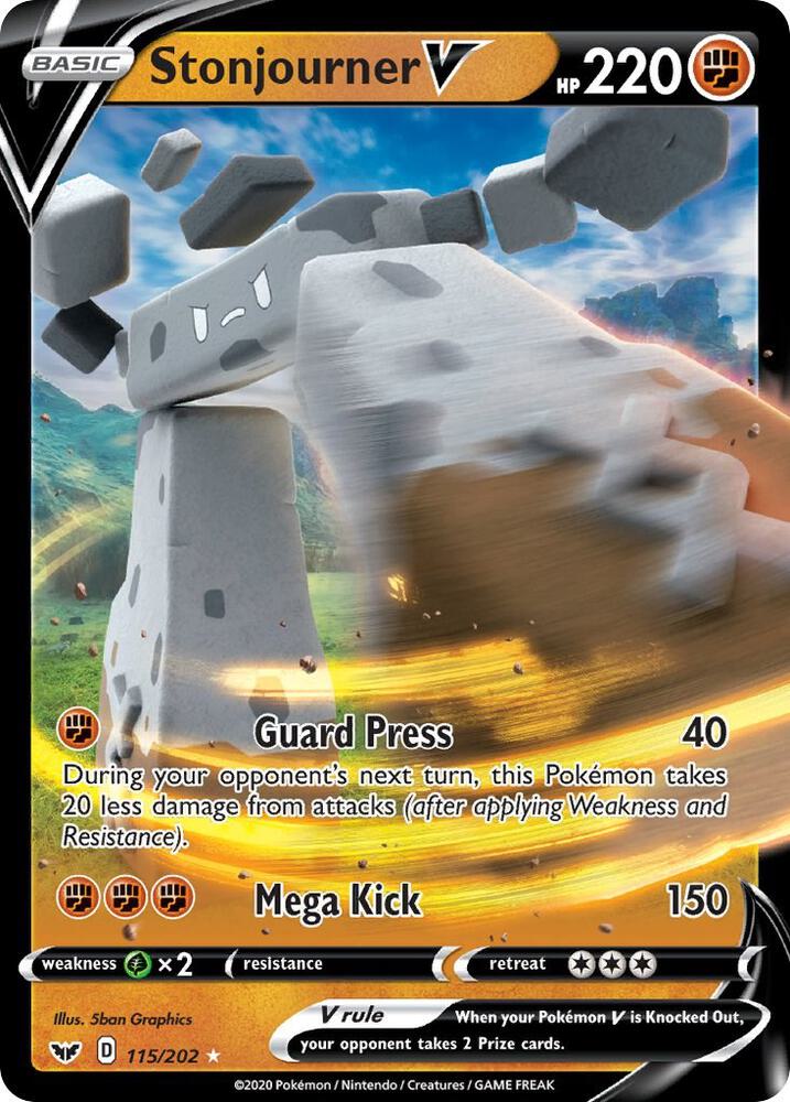 Pokemon Stonjourner V 115/202 Sword & Shield