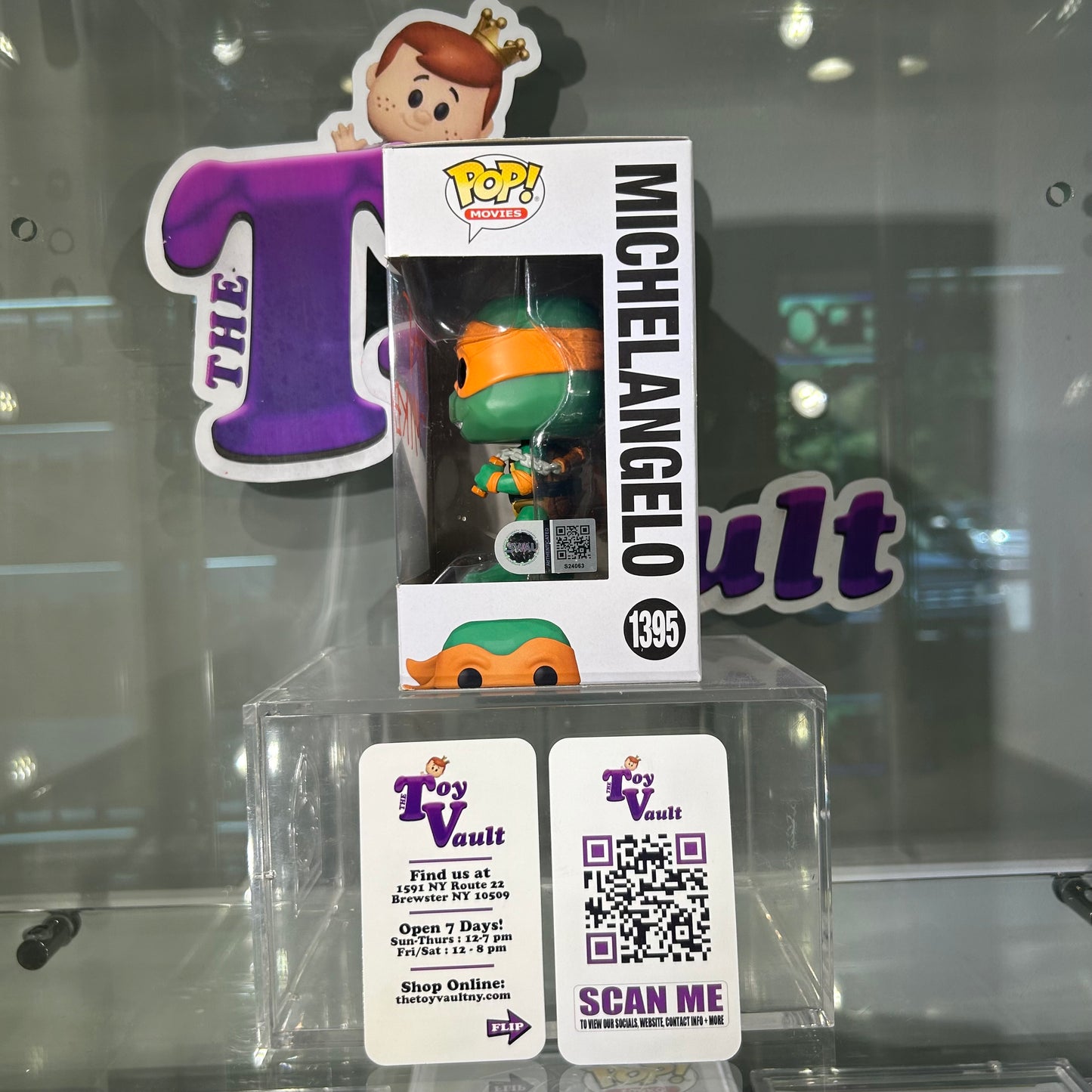 [SOLD 7.19.24] Funko Pop! Movies Teenage Mutant Ninja Turtles Mutant Mayhem - Michelangelo #1395 Signed by Shamon Brown Jr.