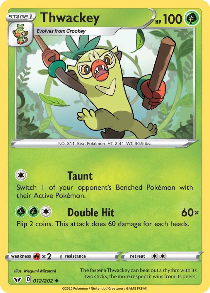 Pokemon Thwackey 12/202 Sword & Shield