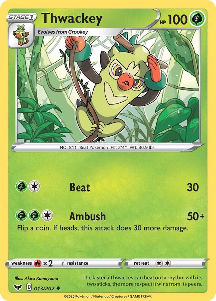 Pokemon Thwackey 13/202 Sword & Shield