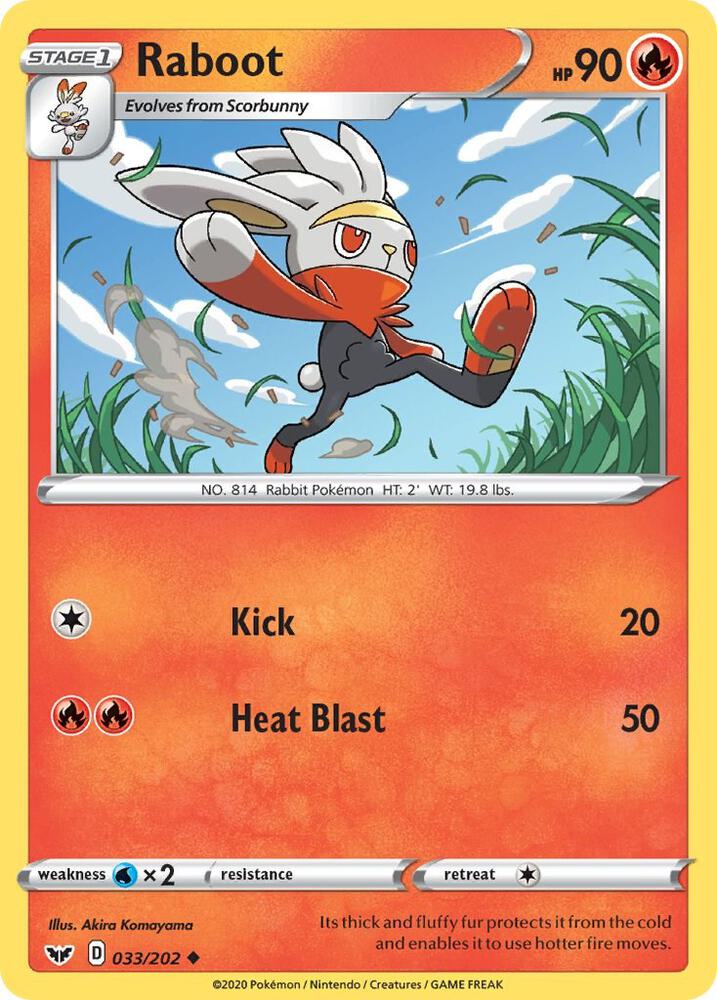 Pokemon Raboot 33/202 Sword & Shield