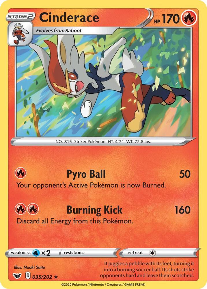 Pokemon Cinderace 35/202 Sword & Shield