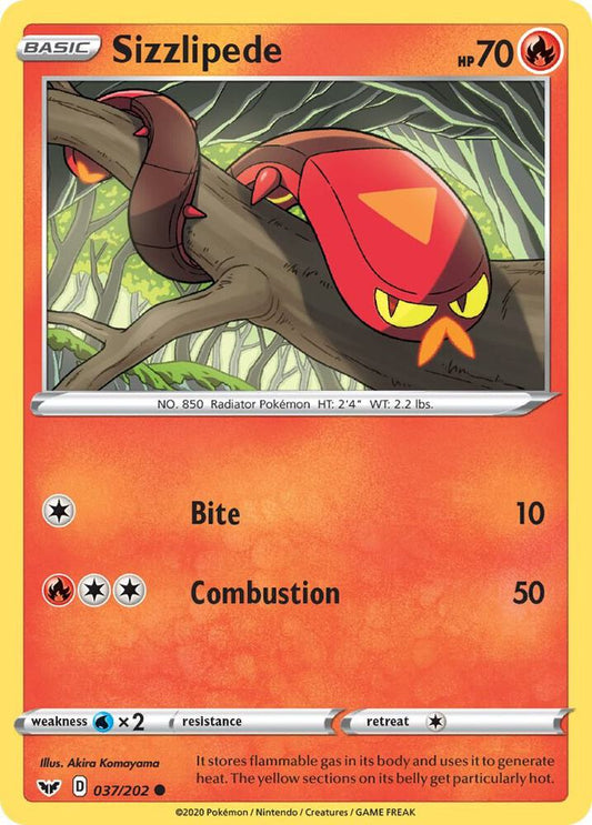 Pokemon Sizzlipede 37/202 Sword & Shield