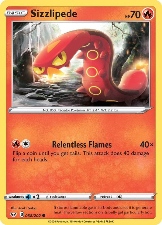 Pokemon Sizzlipede 38/202 Sword & Shield