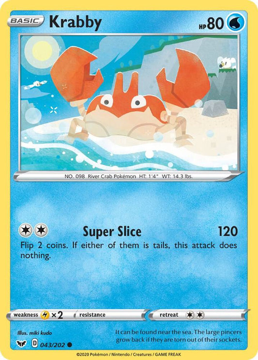 Pokemon Krabby 43/202 Sword & Shield