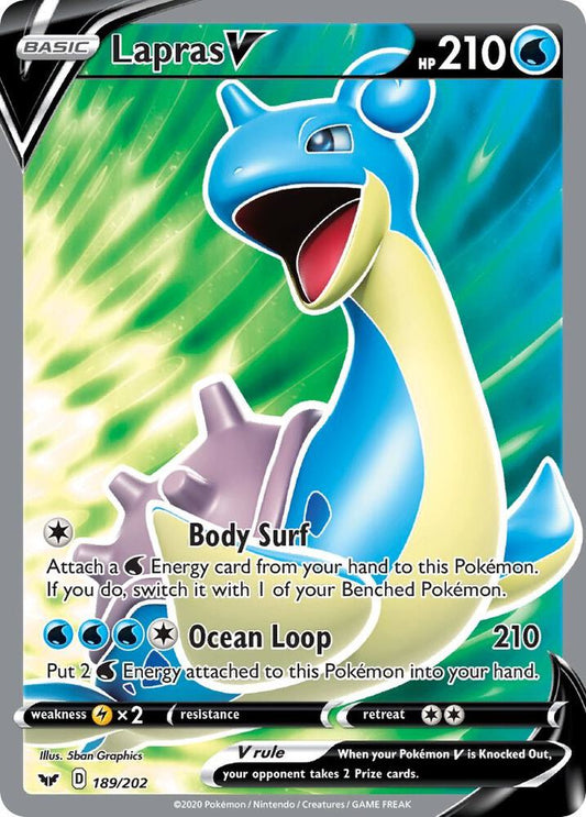 Pokemon Lapras V 189/202 Sword & Shield