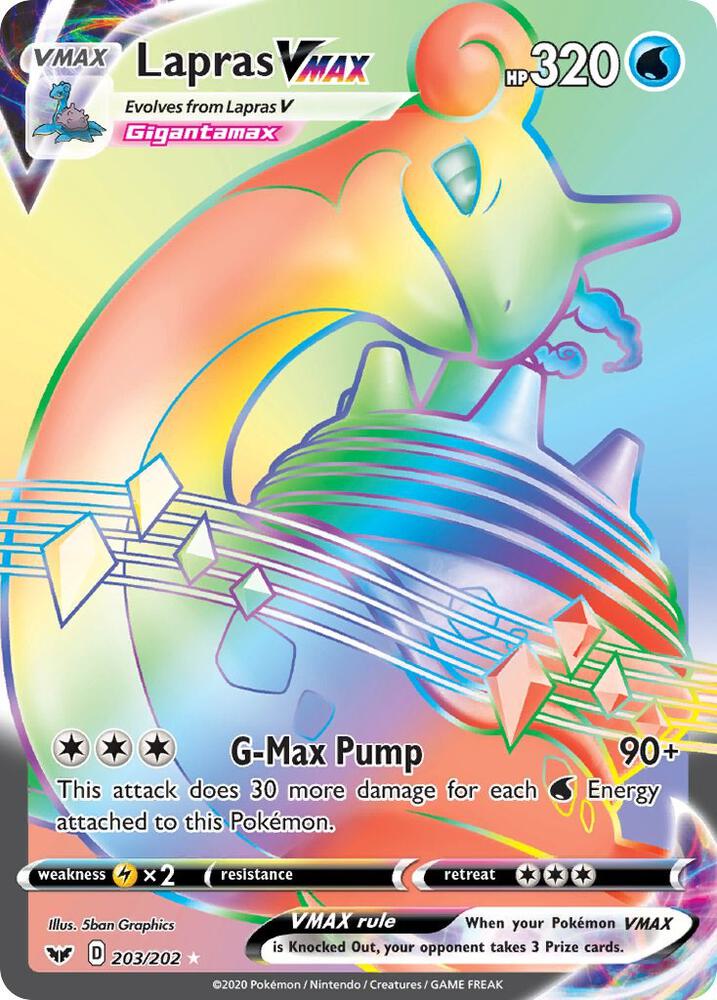 Pokemon Lapras VMAX 203/202 Sword & Shield