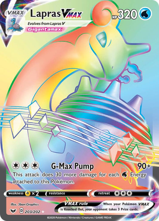 Pokemon Lapras VMAX 203/202 Sword & Shield