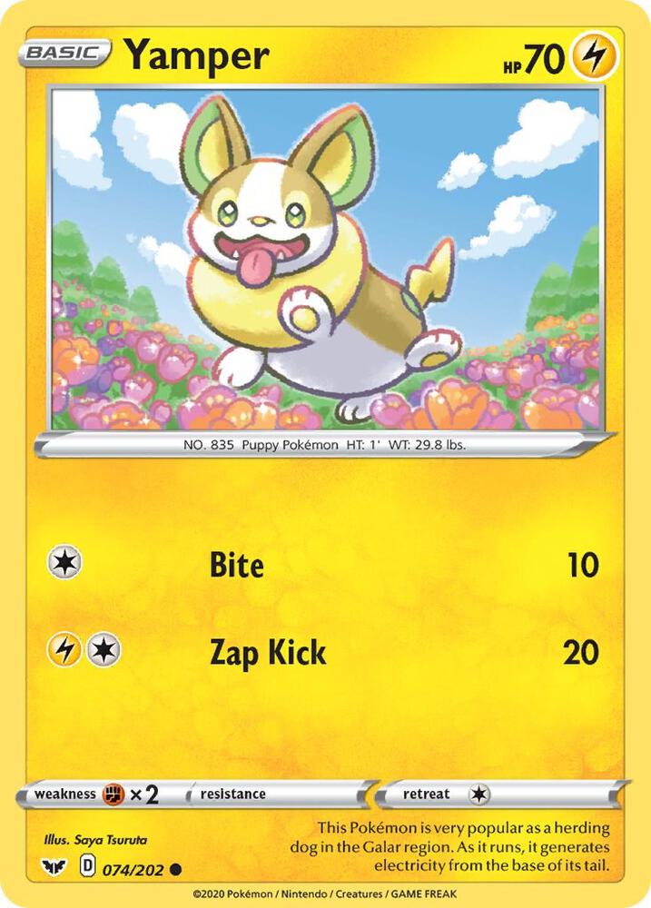 Pokemon Yamper 74/202 Sword & Shield